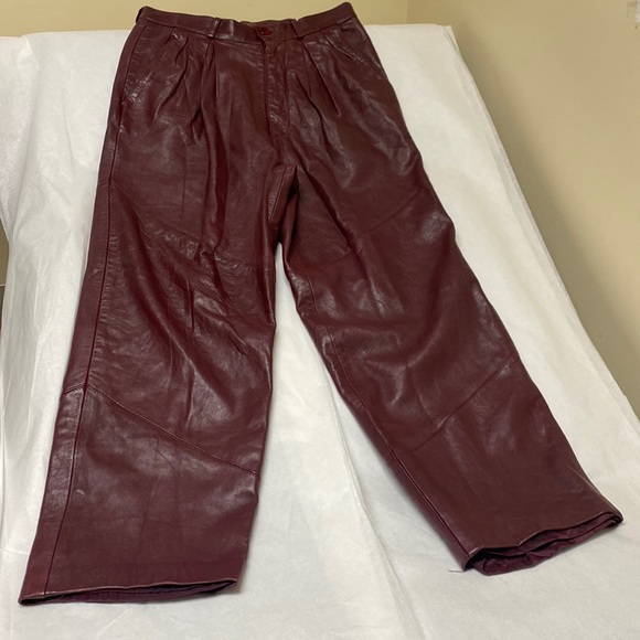 Saxony Pants - Vintage High Waisted Leather Pants Saxony
